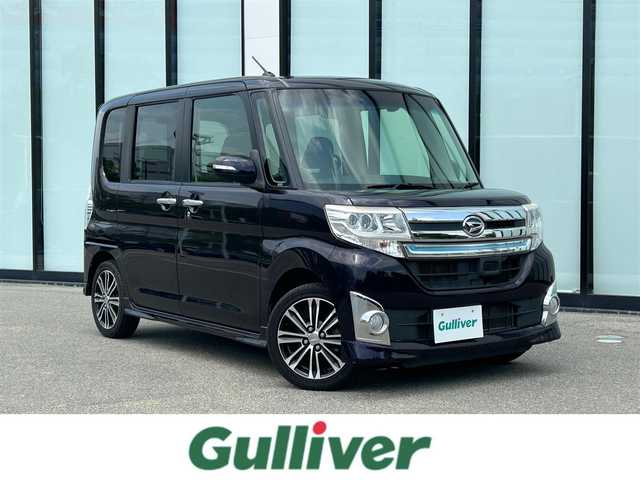 ダイハツ タント カスタム RS SA 大阪府 2013(平25)年 5.9万km ナイトシャドーパープルクリスタルM スマートアシスト/社外ナビ/   TV/CD/DVD/Bluetooth/USB/バックモニター/両側パワースライドドア/前方ドライブレコーダー/アイドリングストップ/ステアリングスイッチ/純正15インチアルミホイール/プッシュスタート/スマートキー/ＥＴＣ/ＬＥＤ/禁煙車