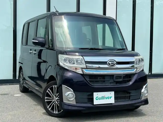 ダイハツ タント カスタム RS SA 大阪府 2013(平25)年 5.9万km ナイトシャドーパープルクリスタルM スマートアシスト/社外ナビ/   TV/CD/DVD/Bluetooth/USB/バックモニター/両側パワースライドドア/前方ドライブレコーダー/アイドリングストップ/ステアリングスイッチ/純正15インチアルミホイール/プッシュスタート/スマートキー/ＥＴＣ/ＬＥＤ/禁煙車