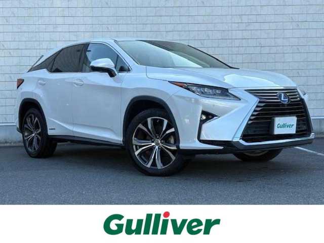 レクサス ＲＸ 450h バージョンL 大阪府 2017(平29)年 2.7万km ソニッククォーツ 純正12.3型ナビ/全方位カメラ/ブラインドスポットモニター/レクサスセーフティーシステム/ヘッドアップディスプレイ/電動リアゲート/パワーシート/シートメモリー/シートヒーター/シートエアコン/黒革シート/三眼LEDヘッドライト/ビルトインETC2.0/純正アルミホイール/スマートキー×2