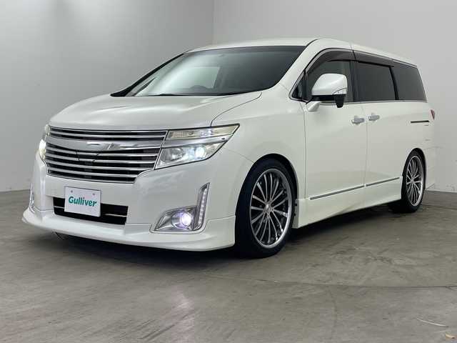 日産 エルグランド 350ハイウェイスター プレミアム 兵庫県 2011(平23)年 6.8万km ブリリアントホワイトパール ・アルパイン製8型ナビ＆フルセグ＆BT＆DVD/・アルパイン製10.2型フリップダウンモニター/・バックカメラ/・両側パワースライドドア/・革シート/・前席シートヒーター/・前席パワーシート/・パワーバックドア/・TEIN車高調/・社外20インチアルミホイール/・スマートキー/・プッシュスタート/・ETC/・LEDヘッドライト/・オートライト/・フロアマット/・横滑り防止装置