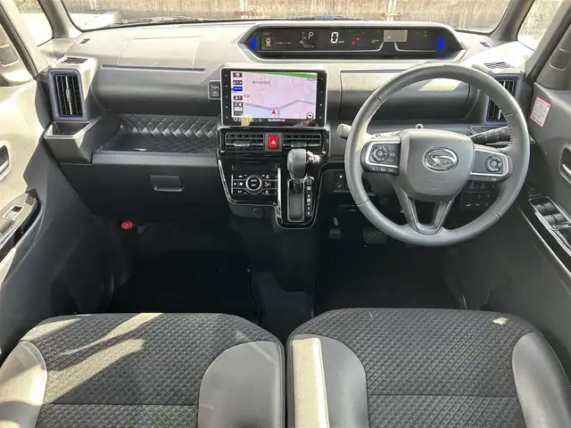 ダイハツ タント カスタム RS 富山県 2021(令3)年 7.9万km レーザーブルークリスタルシャイン 4WD/純正SDナビ/(AM/FM/CD/DVD/USB/ipod)/フルセグTV/カメラ(バック、全方位）/Bluetooth/クルーズコントロール/衝突軽減システム/コーナーセンサー/レーンキープアシスト/オートマチックハイビーム/横滑り防止装置/盗難防止装置/両側パワースライドドア/ドライブレコーダー/ビルトインETC/ハーフレザーシート/シートヒーター　運転席+助手席/純正AW/LEDライト/フォグランプ/アイドリングストップ/スマートキー×2/取扱説明書/保証書