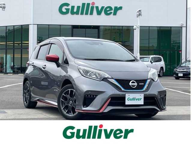 日産 ノート e－パワー ニスモ 愛媛県 2020(令2)年 6万km ダークメタルグレー プッシュスタート/純正メモリナビ（AM/FM/CD/SD/USB/ワンセグTV)/AAC/横滑り防止装置/レーンキープアシスト/純正アルミホイール/コーナーセンサー/オートライト/ニスモ専用シート