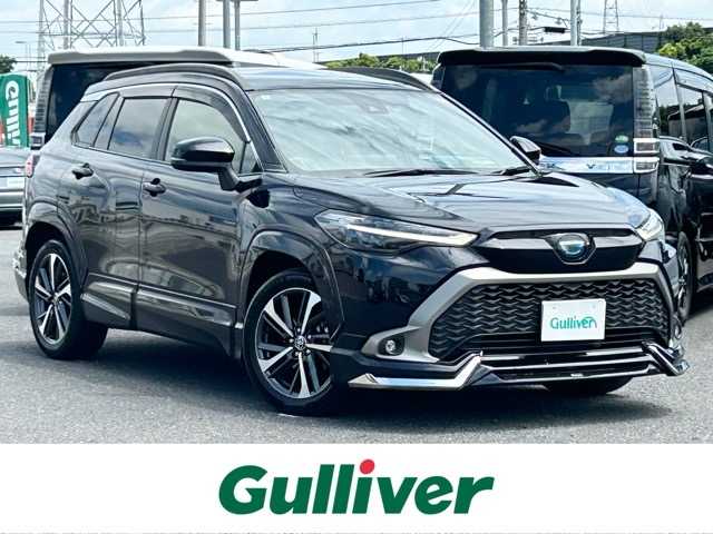 トヨタ カローラ クロス ハイブリッド Z 千葉県 2022(令4)年 2.2万km スパークリングブラックパールクリスタルシャイン モデリスタエアロ/純正ディスプレイオーディオナビ/フルセグTV/TVキャンセラー/Bluetooth/USB接続/AC100V/ビルトインETC2.0/バックカメラ/ドライブレコーダー/純正18インチアルミホイール/シートヒーター/パワーバックドア/トヨタセーフティセンス/レーントレーシングアシスト/プリクラッシュセーフティ/ブラインドスポットモニター/リアクロストラフィックアラート/パーキングサポートブレーキ/ロードサインアシスト/ブレーキホールド/スマートキー/スペアキー