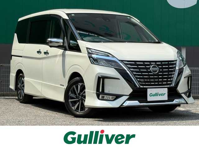 日産 セレナ ハイウェイスター V 千葉県 2020(令2)年 2万km ブリリアントホワイトパール 純正SDナビ/　(フルセグTV/CD/DVD/Bluetooth)/アラウンドビューモニター/両側パワースライドドア/HKSマフラー/前後コーナーセンサー/レーダークルーズコントロール/パーキングアシスト/ブラインドスポットモニター/ドライブレコーダー/ETC/純正LEDヘッドライト/純正フロアマット/オートライト/プッシュエンジンスタート/スマートキー