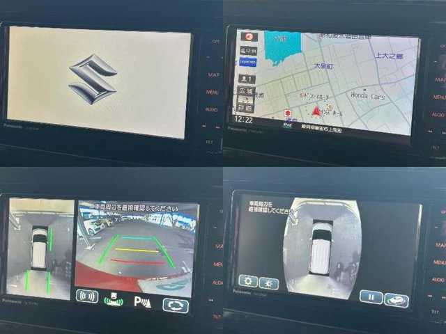 スズキ ソリオ バンディット HV MV 静岡県 2018(平30)年 1.4万km ファーベントレッド/スーパーブラックパール デュアルカメラブレーキサポート/純正メモリーナビ/全周囲カメラ/電動スライドドア/アダプティブクルーズコントロール/プッシュスタート/車線逸脱警報/パーキングセンサー/ＬＥＤヘッドライト/フォグライト/純正１５ＡＷ