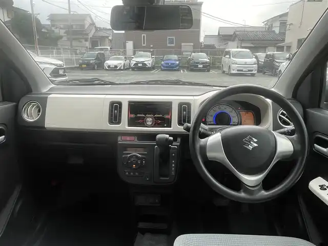 スズキ アルト X 熊本県 2015(平27)年 9.7万km ピュアレッド/ミディアムグレー レーダーブレーキサポート/プッシュスタート/社外CDオーディオ（FH-3100）/純正15インチAW/右前席シートヒーター/アイドリングストップ/横滑り防止装置/ウィンカーミラー/フロアマット/ドアバイザー/新車保証書/取扱説明書/スマートスペアキー×1本
