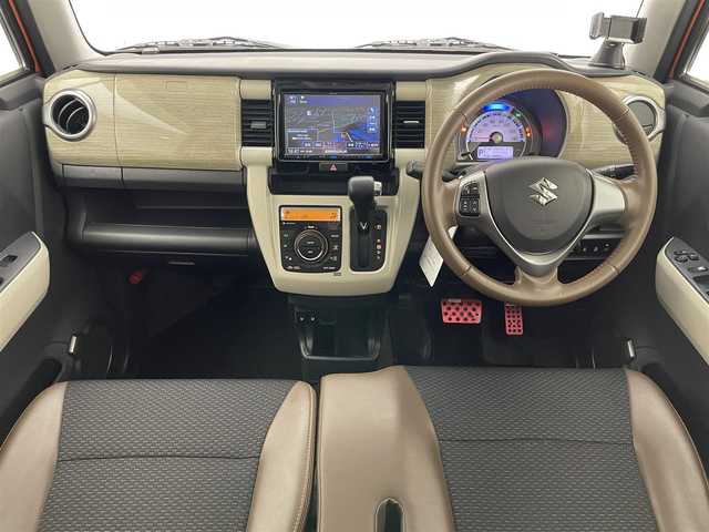 スズキ ハスラー ワンダラー 愛知県 2019(平31)年 4.8万km パッションオレンジ/ウッディブラウン2トーンルーフ 社外８型ナビ　バックカメラ　シートヒーター　禁煙　フルセグ　ＤＶＤ　ＥＴＣ　ドラレコ　デュアルカメラブレーキサポート　衝突軽減　車線逸脱　ＨＩＤオートライト　茶ハーフレザー　ツートンカラー　ＵＳＢ接続　Bluetooth　社外マット　アイドリングストップ　特別仕様車　プッシュスタート　スマートキー