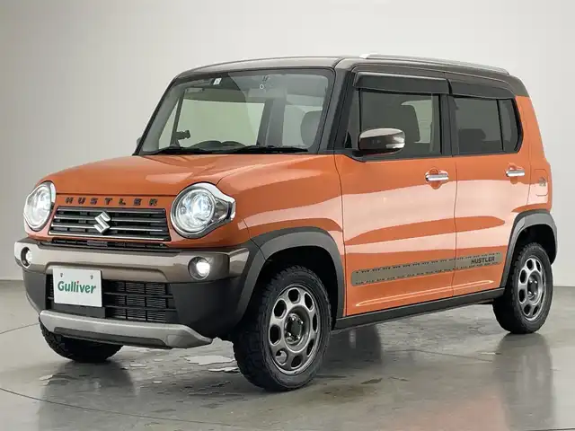 スズキ ハスラー ワンダラー 愛知県 2019(平31)年 4.8万km パッションオレンジ/ウッディブラウン2トーンルーフ 社外８型ナビ　バックカメラ　シートヒーター　禁煙　フルセグ　ＤＶＤ　ＥＴＣ　ドラレコ　デュアルカメラブレーキサポート　衝突軽減　車線逸脱　ＨＩＤオートライト　茶ハーフレザー　ツートンカラー　ＵＳＢ接続　Bluetooth　社外マット　アイドリングストップ　特別仕様車　プッシュスタート　スマートキー