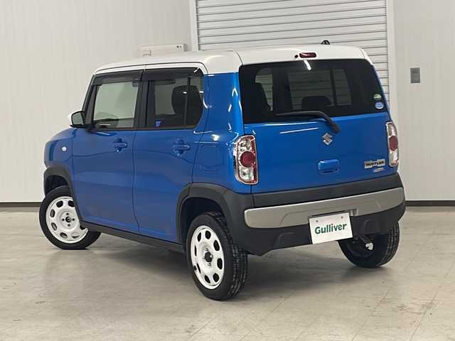 スズキ ハスラー G 熊本県 2019(平31)年 4.7万km ブリスクブルーメタリック/ホワイト2トーンルーフ 社外7V型ナビ（MDV-D706BTW)/・AM/FM/・CD/DVD/・SD/Bluetooth/USB/・フルセグTV/衝突被害軽減ブレーキ/車線逸脱警報/前方ドライブレコーダー/前席シートヒーター/ステアリングスイッチ/ヘッドライトレベライザー/オートリトラーミラー/アイドリングストップ/純正ドアバイザー/プッシュスタート＆スマートキー/スペアキー1本/フロアマット