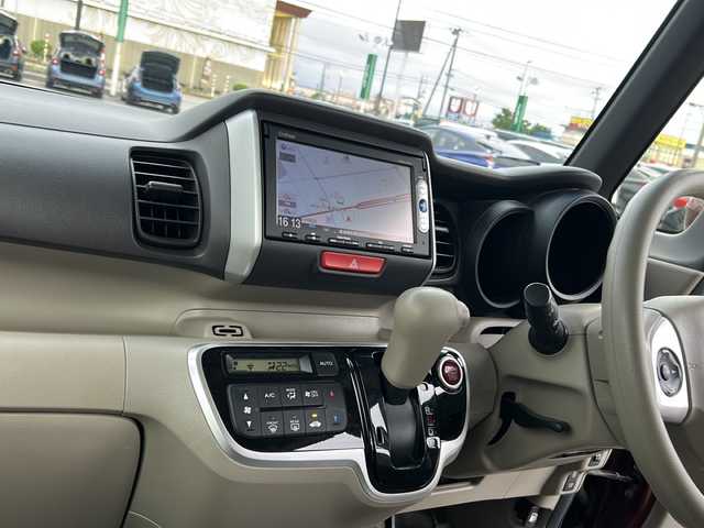 ホンダ Ｎ ＢＯＸ G Lパッケージ 新潟県 2015(平27)年 11.3万km ワイン ナビ/電動スライドドア/片側パワースライドドア/バックカメラ/アイドリングストップ/純正フロアマット/プッシュスタート/横滑り防止装置