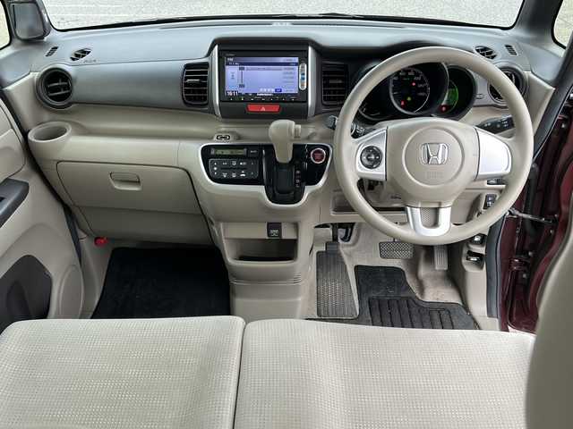 ホンダ Ｎ ＢＯＸ G Lパッケージ 新潟県 2015(平27)年 11.3万km ワイン ナビ/電動スライドドア/片側パワースライドドア/バックカメラ/アイドリングストップ/純正フロアマット/プッシュスタート/横滑り防止装置