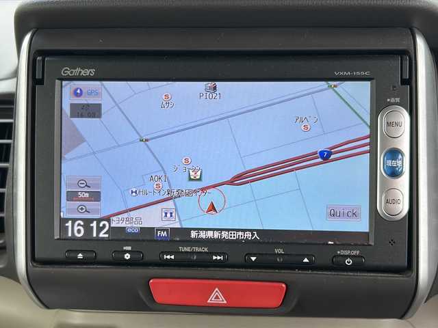 ホンダ Ｎ ＢＯＸ G Lパッケージ 新潟県 2015(平27)年 11.3万km ワイン ナビ/電動スライドドア/片側パワースライドドア/バックカメラ/アイドリングストップ/純正フロアマット/プッシュスタート/横滑り防止装置