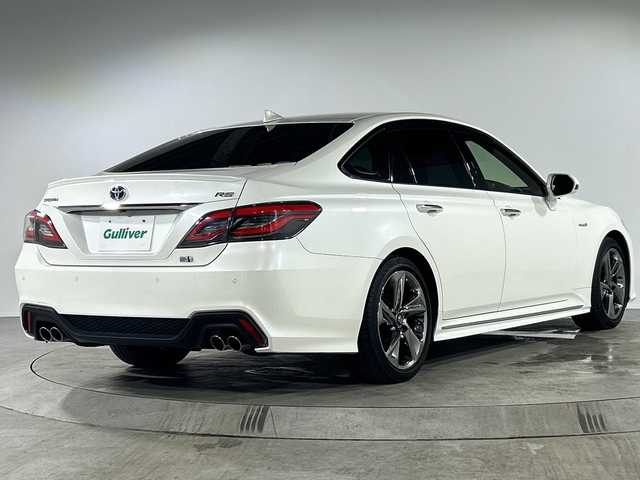 トヨタ クラウン ハイブリッド RS アドバンス 福岡県 2018(平30)年 3.5万km ホワイトパールクリスタルシャイン 純正8インチナビゲーション/CD DVD BT/フルセグテレビ/サンルーフ/黒革シート/パワーシート（D/N）/シートヒーター/シートクーラー/ヘッドアップディスプレイ/革巻きステアリング/ステアリングヒーター/ブレーキホールド/純正ドライブレコーダー/オートライト/LEDライト/フォグランプ/パトルシフト/ETC