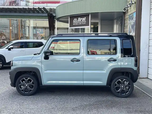 スズキ ハスラー タフワイルド・ターボ 福島県 2024(令6)年 1万km オフブルーメタリック/ブラック 2トーン ATOTOディスプレイオーディオ/純正LEDヘッドライト/デュアルカメラブレーキサポート/レーダークルーズ/フォグランプ/パドルシフト/ルーフレール/純正フロアマット