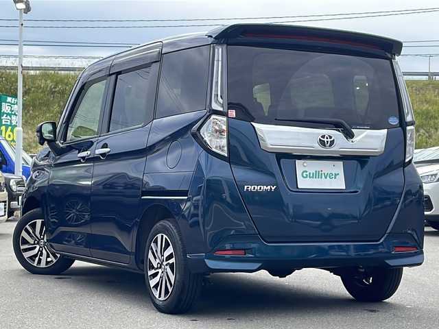 トヨタ ルーミー カスタムG 青森県 2020(令2)年 3.4万km レーザーブルークリスタルシャイン ・4WD/・純正ディーラーOPナビ/・ワンセグTV/・CD/DVD/TV/BT/AM/FM/・両側パワースライドドア/・衝突軽減装置/・横滑り抑制装置/・レーンキープアシスト/・追従型クルーズコントロール/・前後コーナーセンサー/・ブレーキホールド/・オートライト/・オートハイビーム/・純正ETC/・純正フロアマット/・USBソケット/・ドアバイザー/・後席サンシェード/・スペアキー/・純正AW14インチ/・保証書・取説