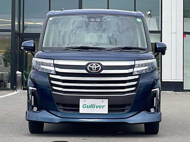 トヨタ ルーミー カスタムG 青森県 2020(令2)年 3.4万km レーザーブルークリスタルシャイン ・4WD/・純正ディーラーOPナビ/・ワンセグTV/・CD/DVD/TV/BT/AM/FM/・両側パワースライドドア/・衝突軽減装置/・横滑り抑制装置/・レーンキープアシスト/・追従型クルーズコントロール/・前後コーナーセンサー/・ブレーキホールド/・オートライト/・オートハイビーム/・純正ETC/・純正フロアマット/・USBソケット/・ドアバイザー/・後席サンシェード/・スペアキー/・純正AW14インチ/・保証書・取説
