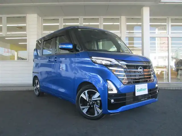日産 ルークス HWS Gターボ プロパイロットED 千葉県 2023(令5)年 2.1万km オーシャンブルーP ワンオーナー/純正9インチSDナビ、フルセグTV/アランドビューモニター/オーディオ【CD/DVD/SD/BT】/両側パワースライドドア/エマージェンシーブレーキ/プロパイロット/LEDヘッドライト/純正15インチアルミホイール/シーケンシャルウィンカー（純正オプション）/ナビ連動純正ドライブレコーダー（純正オプション）　/USBソケット（純正オプション）/クリアランスソナー/記録簿R6.R7年日産有り/保証書/取扱説明書/スペアキー/ナビ説明書