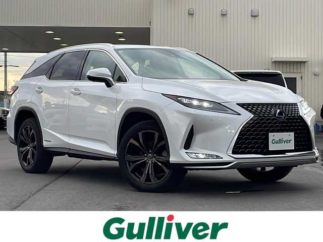 レクサス ＲＸ 450hL 道北・旭川 2021(令3)年 5.1万km ソニッククォーツ 4WD/サンルーフ /純正メモリナビ/ CD/DVD/BD/SD/MSV/AUX/USB/フルセグ/リアエンターテイメント/パノラミックビューモニター/PCS/LTA/BSM/PKSB/PKSA/ACC/HUD/クリアランスソナー /パドルシフト/白レザーシート/前席メモリ付きパワーシート /前席・２列目シートヒーター /エアシート /ステアリングヒーター/オートハイビーム/オートライト/LEDヘッドライト/フォグライト/ヘッドライトウォッシャー/ビルトインETC2.0/前後ドライブレコーダー/置くだけ充電/AC100V/オートリトラミラー /オートワイパー/パワーバックドア /サンシェード/純正フロアマット/純正ラゲッジマット