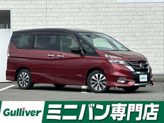 日産 セレナ ハイウェイスター 福岡県 2016(平28)年 5.7万km マルーンレッド 2トーン 純正9型SDナビ(フルセグTV/CD/DVD/BT)アラウンドビューモニター後席モニタープロパイロットエマージェンシーブレーキコーナーセンサー両側パワスラETCデジタルインナーミラーUSBポート純正LEDヘッドライト純正16インチアルミホイル純正フロアマットプッシュスタートスマートキー