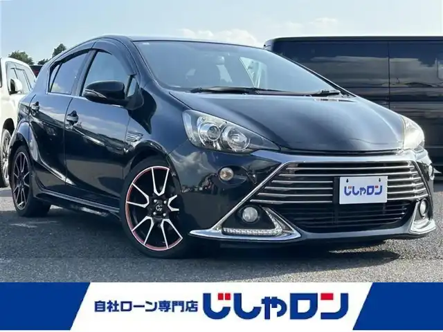 トヨタ アクア G G’s 埼玉県 2014(平26)年 11.2万km ブラックマイカ (株)IDOMが運営する【じしゃロン鳩ヶ谷店】の自社ローン専用車両になりますこちらは現金またはオートローンご利用時の価格です。自社ローンご希望の方は別途その旨お申付け下さい/純正SDナビ(品番:NSZT-W62G)/純正フルセグテレビ/バックカメラ/プッシュスタート/ETC/純正オプションフルエアロ/純正17インチＡＷ/純正フロアマット/スマートキー/ハーフレザーシート/前席シートヒーター