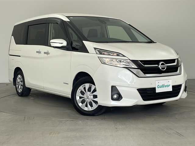 日産 セレナ X VセレクションⅡ 兵庫県 2019(平31)年 3.1万km ブリリアントホワイトパール 【・エマージェンシーブレーキ/・車線逸脱警報/・速度標識表示/・道路標識表示/・フロントリアソナー/・ふらつき警報/・純正9インチナビ＆フルセグ＆BT＆DVD＆BD/・アラウンドビューモニター/・両側パワースライドドア/・オートマチックハイビーム/・ステアリングスイッチ/・アイドリングストップ/・パーキングアシスト/・フロアマット/・ハロゲンライト/・オートライト/・純正前ドライブレコーダー/・2列目サンシェード/・後席エアコン/・ドアバイザー/・スマートキー/・スペアキー/・プッシュスタート