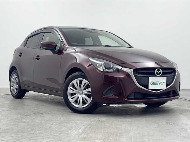 マツダ デミオ 15S 三重県 2018(平30)年 5.2万km ディープクリムゾンマイカ 禁煙車/純正SDナビ/CD/DVD/SD/BT/フルセグTV/バックカメラ/衝突被害軽減ブレーキ/レーンキープアシスト/ブラインドスポットモニター/シートヒーター/オートライト/アイドリングストップ/スマートキー/LEDヘッドライト