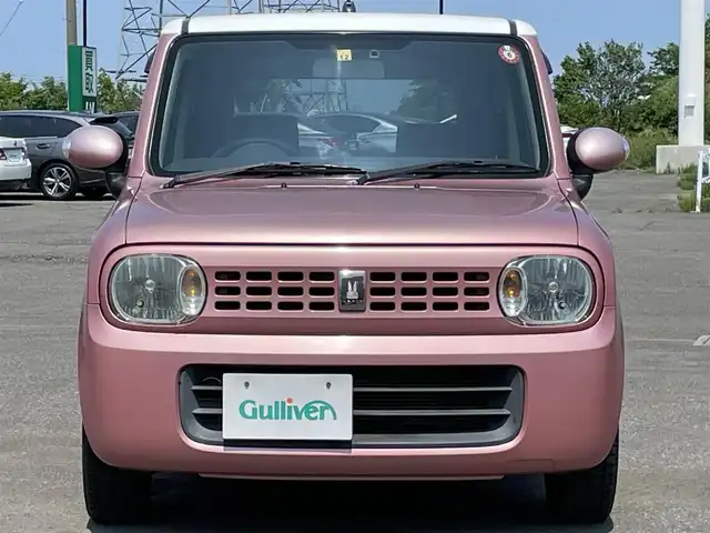 スズキ ラパン X 道央・札幌 2008(平20)年 7.9万km チェリーピンクパールメタリック/ホワイト ４WD/純正オーディオ/AM/FM/CD//ビルトインETC/D席シートヒーター/プッシュスタート/スマートキー/HIDヘッドライト/電動格納ミラー/純正フロアマット/ドアバイザー/スペアキー/社外AW付夏タイヤ積込/155/65/R14/2017年/山5mm