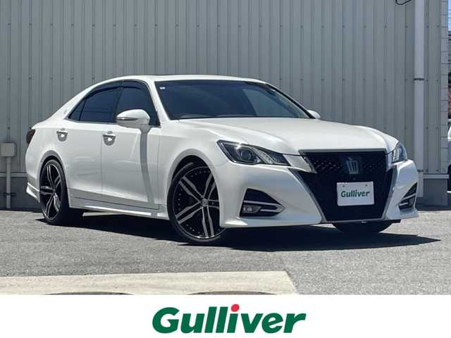 トヨタ クラウン アスリート S-T 山形県 2015(平27)年 5.6万km ホワイトパールクリスタルシャイン サンルーフ/純正メモリナビ/　　【CD　DVD　BT　フルセグ　USB　AUX　MSV】/バックカメラ/追従型クルーズコントロール/LEDオートライト/レザー調シートカバー/純正20インチアルミホイール/パドルシフト/アイドリングストップ/横滑り防止装置/純正フロアマット/電動格納ウィンカーミラー/スマートキー×２/ETC