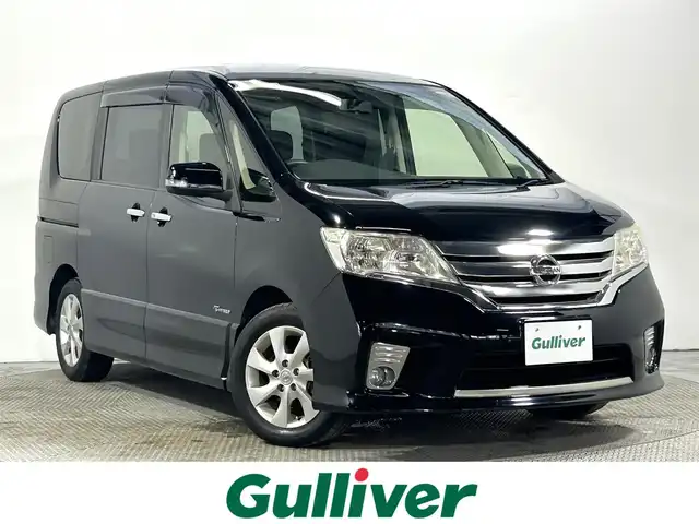 日産 セレナ ハイウェイスター Sハイブリッド 大阪府 2012(平24)年 5.9万km スーパーブラック 純正ナビ(フルセグ/DVD再生/Bluetooth) バックカメラ 後席モニター ETC 両側パワースライドドア クルコン オートライト リアオートエアコン スマートキー Pスタート