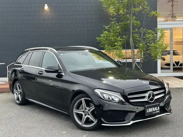 メルセデス・ベンツ Ｃ２２０ｄ ワゴン ローレウスエディション 滋賀県 2018(平30)年 3.8万km オブシディアンブラック レーダーセーフティパッケージ /サンルーフ /ACC /黒革シート /前席シートヒーター /前席パワーシート /アクティブブレーキアシスト /LKA/BSM /衝突軽減ブレーキ /純正ナビ /ドラレコ /パワーバックドア/バックカメラ