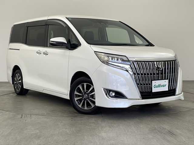 トヨタ エスクァイア Gi 兵庫県 2017(平29)年 7.2万km ホワイトパールクリスタルシャイン ・社外9インチメモリナビ（MDV-M906HDL）/CD/DVD/フルセグ/USB/BT/・ETC/・社外10.1インチフリップダウンモニター/・バックカメラ/・前後ドライブレコーダー/・両側パワースライドドア/・合皮シート/・前席シートヒーター/・純正フロアマット/・純正15インチアルミホイール/・プリクラッシュセーフティ/・レーンディパチャーアラート/・オートマチックハイビーム