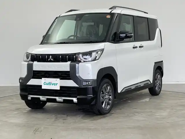 三菱 デリカミニ T プレミアム 新潟県 2025(令7)年 0.1千km アメジストブラック/シルキーホワイト 4WD/プロパイロット/純正ディスプレイオーディオ/　AppleCarPlay/AndroidAuto/Bluetooth/HDMI/全方位モニター/両側パワースライドドア/衝突被害軽減ブレーキ/レーンキープアシスト/前後コーナーセンサー/レーダークルーズコントロール/ハーフレザーシート/前席シートヒーター/オートマチックハイビーム/LEDヘッドライト/オートライト/ステアリングヒーター/パドルシフト/禁煙車