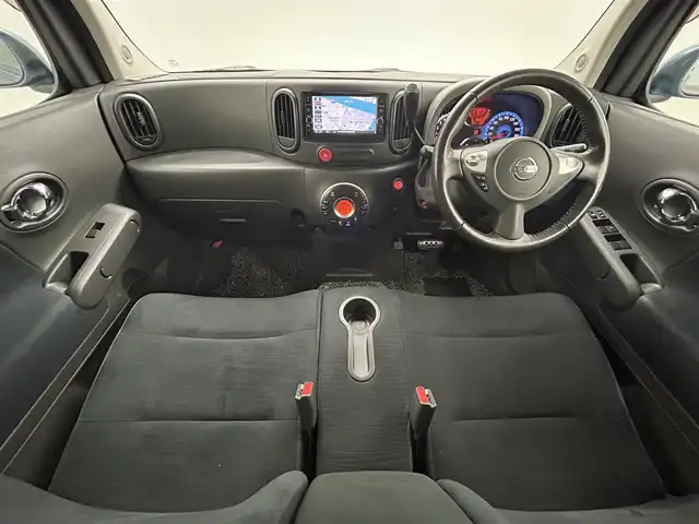 日産 キューブ 15X Vセレクション 岡山県 2018(平30)年 11.1万km スオミブルー 純正ナビ/（CD/DVD/BT/フルセグ/AUX)/バックカメラ/ドライブレコーダー(前）/ＥＴＣ/オートライト/オートハイビーム/フォグランプ/ヘッドランプレベライザー/プッシュスタート/アイドリングストップ/純正フロアマット/TVキャンセラー/ISOFIX/ステアリングスイッチ/チルトステアリング/シートリフター/ドアバイザー/スマートキー×2
