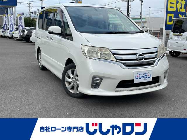 日産 セレナ ハイウェイスター Vセレクション 福岡県 2012(平24)年 7.6万km ブリリアントホワイトパール (株)IDOMが運営する【じしゃロン八幡西店】の自社ローン専用車両になります。こちらは現金またはオートローンご利用時の価格です。自社ローンご希望の方は別途その旨お申付け下さい