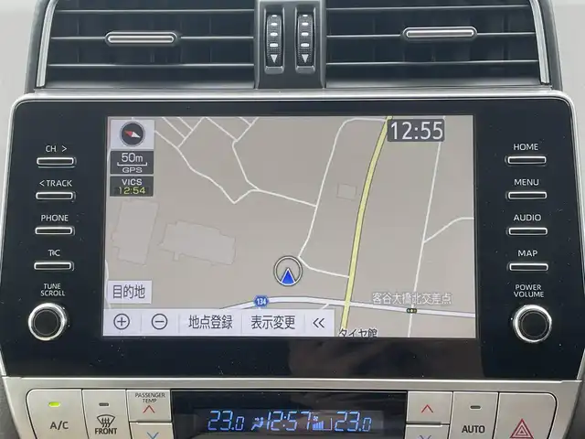 トヨタ ランドクルーザー プラド TX Lパッケージ 愛媛県 2023(令5)年 1.2万km ホワイトパールクリスタルシャイン ワンオーナー/トヨタセーフティー/純正ディスプレイオーディオ/（Bluetooth/AppleCarPlay/AndroidAuto)/アランドビューモニター/ビルドインETC2.0/サンルーフ/モデリスタエアロ/レザーシート/パワーシート/エアシート/シートヒーター/ルーフレール/アダプティブクルーズコントロール/プリクラッシュセーフティー/ブラインドスポットモニター/純正19インチアルミホイール/LEDヘッドライト/オートマチックハイビーム/ダウンヒルアシストコントロール/センターデフロック/スペアキー1本/取扱説明書/保証書