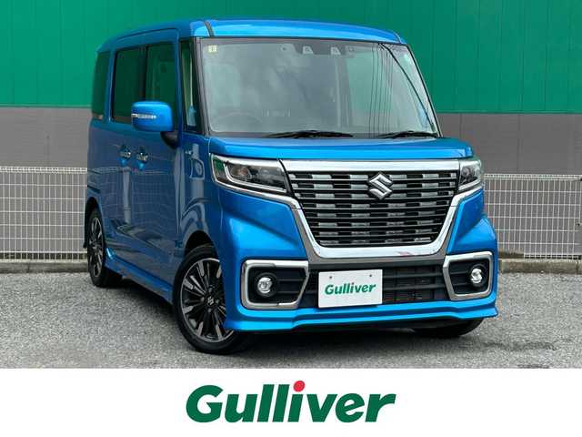 スズキ スペーシア カスタム HYBRID XS ターボ 千葉県 2021(令3)年 2.3万km ブリスクブルーM 純正ナビ/ワンオーナー/両側パワースライドドア/レーダークルーズコントロール/パドルシフト/黒ハーフレザー/前後ドライブレコーダー/シートヒーター/レーンキープアシスト/フルセグTV/DVD/CD/BT/ETC/オートライト/LEDヘッドライト