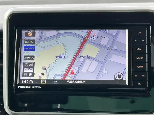 スズキ スペーシア カスタム HYBRID XS ターボ 千葉県 2021(令3)年 2.3万km ブリスクブルーM 純正ナビ/ワンオーナー/両側パワースライドドア/レーダークルーズコントロール/パドルシフト/黒ハーフレザー/前後ドライブレコーダー/シートヒーター/レーンキープアシスト/フルセグTV/DVD/CD/BT/ETC/オートライト/LEDヘッドライト