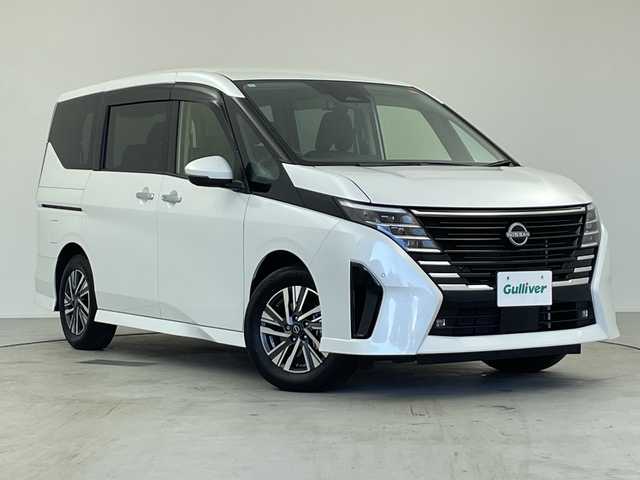 日産 セレナ ハイウェイスター V 愛知県 2024(令6)年 1.1万km プリズムホワイト 純正ナビ/後席専用モニター/インテリジェントアラウンドビューモニター/フルセグTV・HDMI/Bluetooth・USB・AM・FM/インテリジェントルームミラー/ワイヤレス充電/ETC2.0/両側ハンズフリーオートスライドドア/フロントオートエアコン+リヤオートエアコン/シート&ステアリングヒーター/シートバックテーブル/革巻きステアリング/パドルシフト/インテリジェントクルーズコントロール/インテリジェントエマージェンシーブレーキ/前方衝突予測警報/衝突回避ステアリングアシスト/車線逸脱防止支援システム/車線逸脱警報/後退時車両検知警報(RCTA)/ふらつき警報/踏み間違い衝突防止アシスト/標識検知/車両接近通報/アイドリングストップ/フロント・バックソナー/横滑り防止/スマートキー/プッシュスタート/イモビライザー/スペアキー1本
