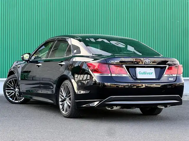 トヨタ クラウン ハイブリッド アスリートS 宮城県 2013(平25)年 8.5万km ブラック 純正8インチHDDナビ/フルセグテレビ/　【CD/DVD/BT/USB/AM/FM】/クルーズコントロール/バックカメラ/前席パワーシート/前席シートヒーター/純正ビルトインETC/ステアリングリモコン/18インチ純正アルミホイール/HIDヘッドライト/フォグライト/電動格納ウィンカーミラー/純正フロアマット/純正ドアバイザー/スマートキー/プッシュスタートボタン