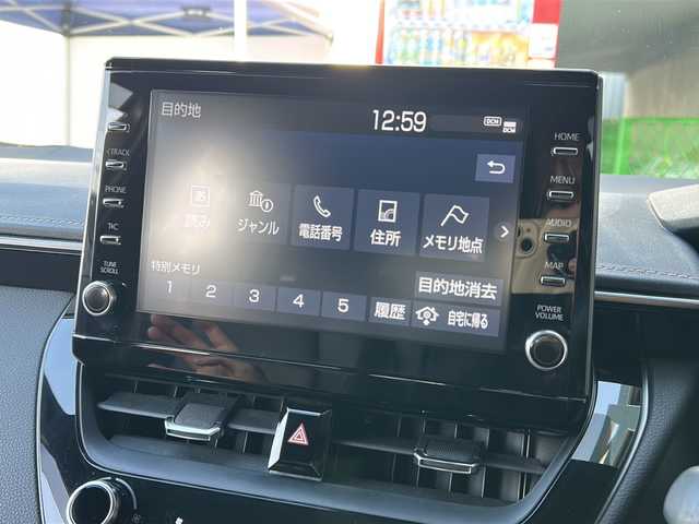 トヨタ カローラツーリング ハイブリッド ダブルバイビー 広島県 2020(令2)年 4.9万km ブラックマイカ 禁煙車/トヨタセーフティセンス/・プリクラッシュセーフティ/・LDA/LTA/・RSA/・オートマチックハイビーム/・レーダークルーズコントロール/・先行車発進お知らせ/BSM/RCTA/クリアランスソナー/純正ディスプレイオーディオ/・ナビ/Bluetooth/USB/Miracast/バックカメラ/革巻きステアリング/ステアリングスイッチ/ステアリングヒーター/オートライト/ハーフレザーシート/シートヒーター/LEDヘッドライト/フォグランプ/電動パーキングブレーキ/オートホールド/スマートキー/プッシュスタート/スペアキー/ドアバイザー/ワイヤレス充電/ETC/純正フロアマット/純正１７インチアルミホイール