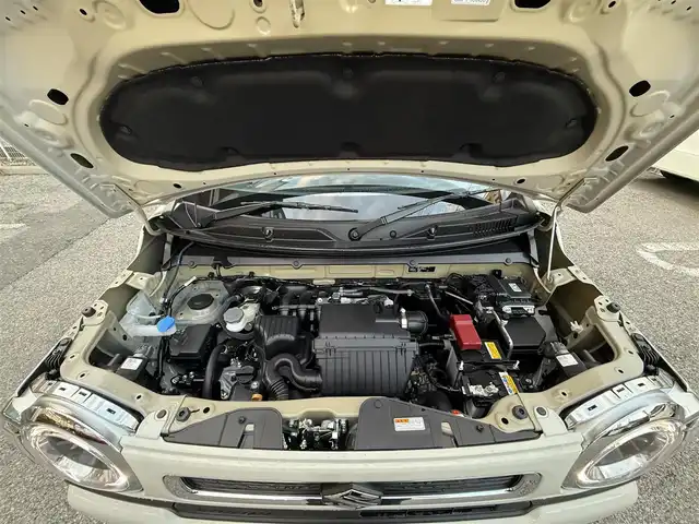 スズキ ハスラー HYBRID G 千葉県 2025(令7)年 0.1千km ソフトベージュメタリック 社外イクリプスSDナビ（AVN-P10W）/フルセグ/前席シートヒーター/LEDライト/レーダークルーズコントロール/デュアルカメラブレーキ/オートハイビーム/横滑り防止/アイドリングストップ/スマートキー