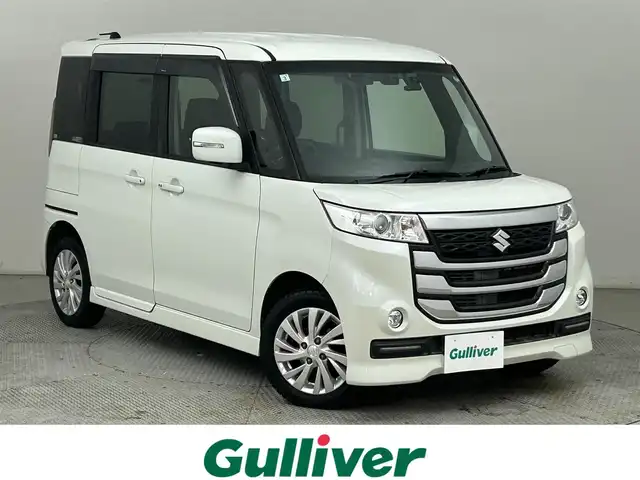 スズキ スペーシア カスタム Z 道央・札幌 2017(平29)年 11万km クリスタルホワイトP ・４WD/・寒冷地仕様/・純正メモリナビ/　CD／DVD／フルセグ／Bluetooth/・全方位モニター/・ETC/・ドライブレコーダー（VREC-DZ700D）/・両側パワースライドドア/・デュアルセンサーブレーキサポート/・レーンキープアシスト/・横滑り防止装置/・前席シートヒーター/・ミラーヒーター/・ステアリングスイッチ/・電動格納ウィンカーミラー/・ＨＩＤヘッドライト/・フォグライト/・純正フロアマット/・純正AW14インチ/・ドアバイザー/・スマートキー/・プッシュスタート/・スペアキー