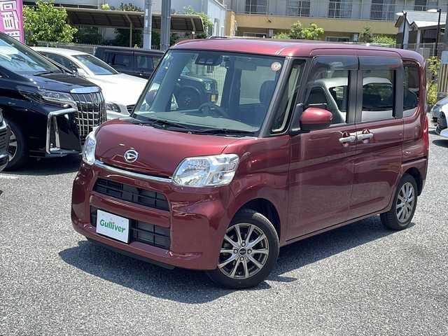 ダイハツ タント L SA Ⅲ 大阪府 2019(平31)年 2.1万km ワイン スマートアシストIII/・衝突回避支援ブレーキ機能/・衝突警報機能/・車線逸脱抑制機能/・誤発進抑制機能/・先行車発進お知らせ機能/・オートハイビーム/アイドリングストップ/純正ナビ/・Bluetooth