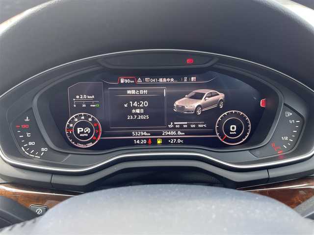アウディ Ａ４ 2．0TFSI 福島県 2017(平29)年 5.4万km ミトスブラックメタリック 純正HDDナビ/CD/DVD/SD/BT/USB/フルセグTV/Bang & Olufsen サウンドシステム/ベージュレザーシート/パワーシート/シートヒーター/クルーズコントロール/クリアランスソナー/アイドリングストップ/ステアリングリモコン/パドルシフト/バックカメラ/オートライト/キセノンヘッドライト/プッシュスタート/フロアマット/ドライブレコーダー/ETC 2.0