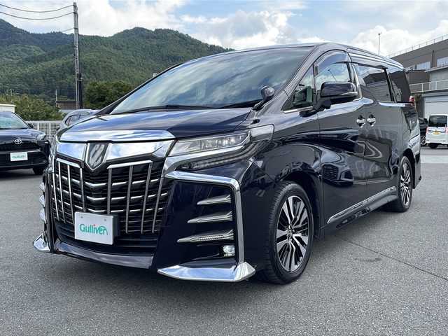 トヨタ アルファード S Cパッケージ 山梨県 2019(令1)年 4.7万km スパークリングブラックパールクリスタルシャイン 社外メモリナビ　/バック／サイドカメラ　/純正ビルトインＥＴＣ　/Ｂｌｕｅｔｏｏｔｈ／ＣＤ　/後席フリップダウン　/３列シート　/電動リアゲート　/前席シートヒーター/ベンチレーション　/両側パワースライドドア　