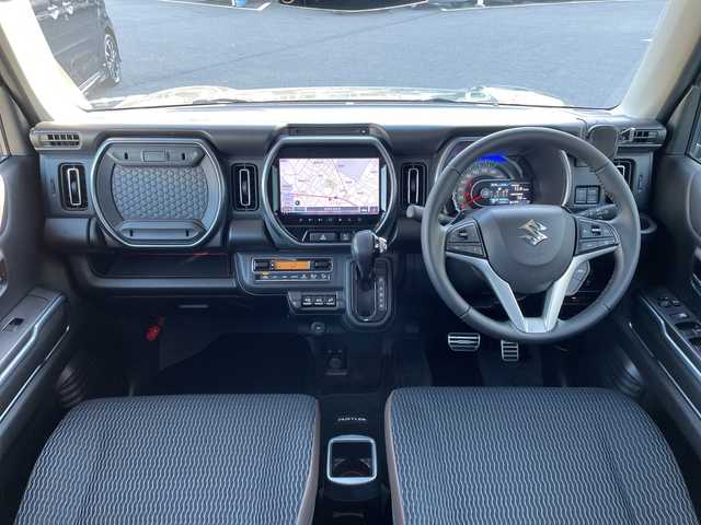 スズキ ハスラー Jスタイル ターボ 長野県 2021(令3)年 2.4万km クールカーキパールメタリック/ホワイト2トーンルーフ 禁煙車/４ＷＤ/ターボ/９インチ純正ナビ/Bluetooth Audio/フルセグテレビ/全方位カメラ/バックカメラ/ルーフレール/ビルトインＥＴＣ/追従クルーズコントロール/前席シートヒーター/ロッドホルダー/セーフティーサポート/・デュアルセンサーブレーキサポート/・誤発進抑制機能/・車線逸脱警報機能/・ふらつき警報機能/・先行車発進お知らせ機能/・標識認識機能/・ハイビームアシスト/革巻きステアリング/ステアリングスイッチ/ＬＥＤヘッドライト/フォグランプ/オートライト/オートマチックハイビーム/スマートキー/プッシュスタート/電動格納ミラー/社外１５インチＡＷ/純正フロアマット