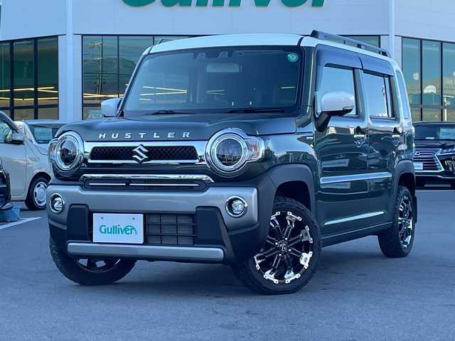 スズキ ハスラー Jスタイル ターボ 長野県 2021(令3)年 2.4万km クールカーキパールメタリック/ホワイト2トーンルーフ 禁煙車/４ＷＤ/ターボ/９インチ純正ナビ/Bluetooth Audio/フルセグテレビ/全方位カメラ/バックカメラ/ルーフレール/ビルトインＥＴＣ/追従クルーズコントロール/前席シートヒーター/ロッドホルダー/セーフティーサポート/・デュアルセンサーブレーキサポート/・誤発進抑制機能/・車線逸脱警報機能/・ふらつき警報機能/・先行車発進お知らせ機能/・標識認識機能/・ハイビームアシスト/革巻きステアリング/ステアリングスイッチ/ＬＥＤヘッドライト/フォグランプ/オートライト/オートマチックハイビーム/スマートキー/プッシュスタート/電動格納ミラー/社外１５インチＡＷ/純正フロアマット