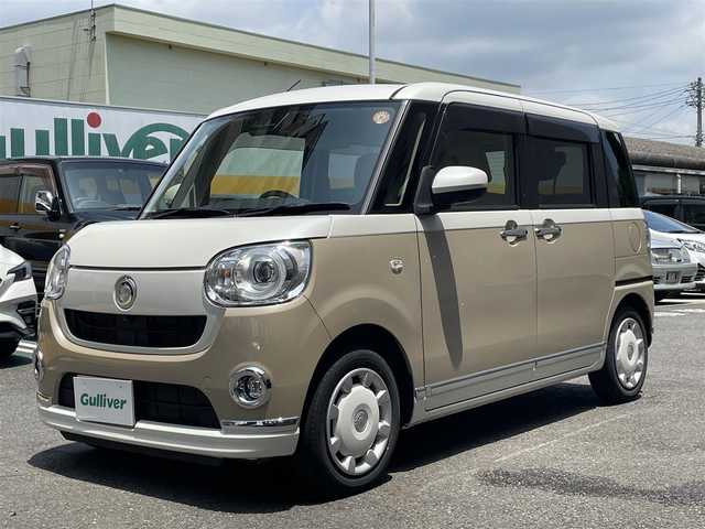ダイハツ ムーヴ キャンバス G メイクアップ VS SAⅢ 静岡県 2021(令3)年 1.9万km パールホワイトⅢ/ナチュラルベージュマイカメタリック 2トーン ワンオーナー/純正8インチナビ/フルセグTV/DVD/CD/SD/MSV/BT/USB/全方位カメラ/両側パワースライドドア/運転席シートヒーター /ETC/前方ドライブレコーダー/TVキャンセラー/ステアリングスイッチ/衝突軽減ブレーキ/レーンキープアシスト/オートハイビーム/LEDヘッドライト/LEDフォグライト/スマートキー×2/保証書/取扱説明書/R6点検記録簿有
