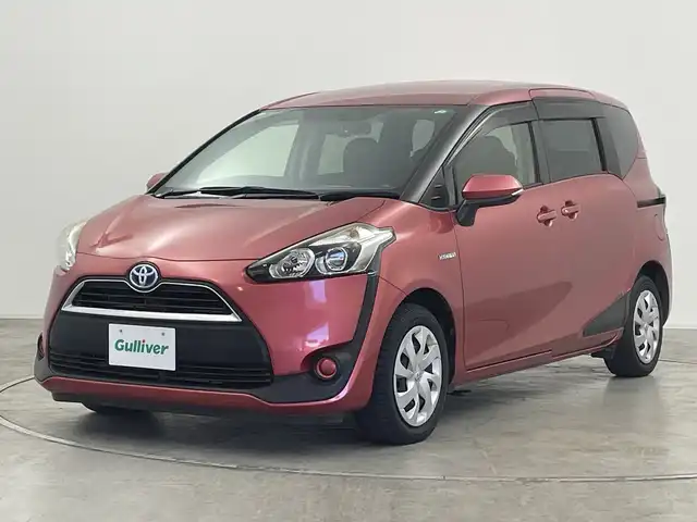 トヨタ シエンタ ハイブリッド G 群馬県 2017(平29)年 6.2万km レッドマイカM ナビ　フルセグ　Ｂｌｕｅｔｏｏｔｈ　ＤＶＤ再生　バックカメラ　両側電動スライドドア　前後ドライブレコーダー　ステアリングスイッチ　ビルトインＥＴＣ　革巻きステア　スマートキー　プッシュスタート　禁煙