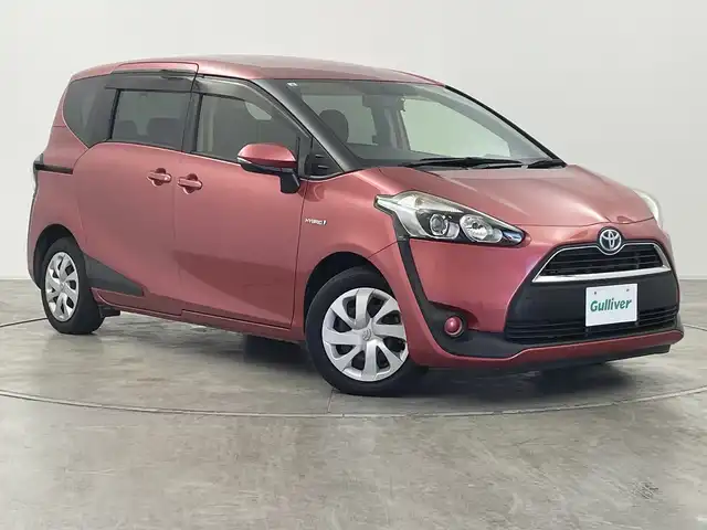 トヨタ シエンタ ハイブリッド G 群馬県 2017(平29)年 6.2万km レッドマイカM ナビ　フルセグ　Ｂｌｕｅｔｏｏｔｈ　ＤＶＤ再生　バックカメラ　両側電動スライドドア　前後ドライブレコーダー　ステアリングスイッチ　ビルトインＥＴＣ　革巻きステア　スマートキー　プッシュスタート　禁煙
